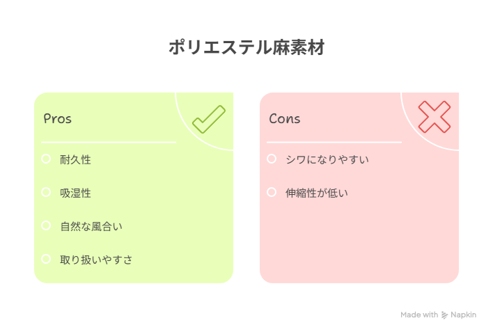 ポリエステル麻素材の特徴