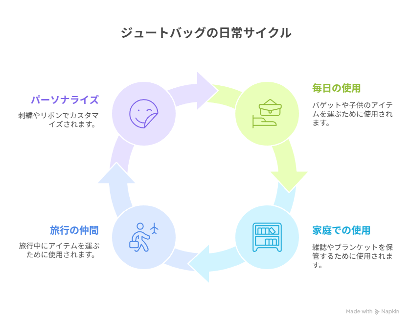 ジュートマイバッグの日常サイクル