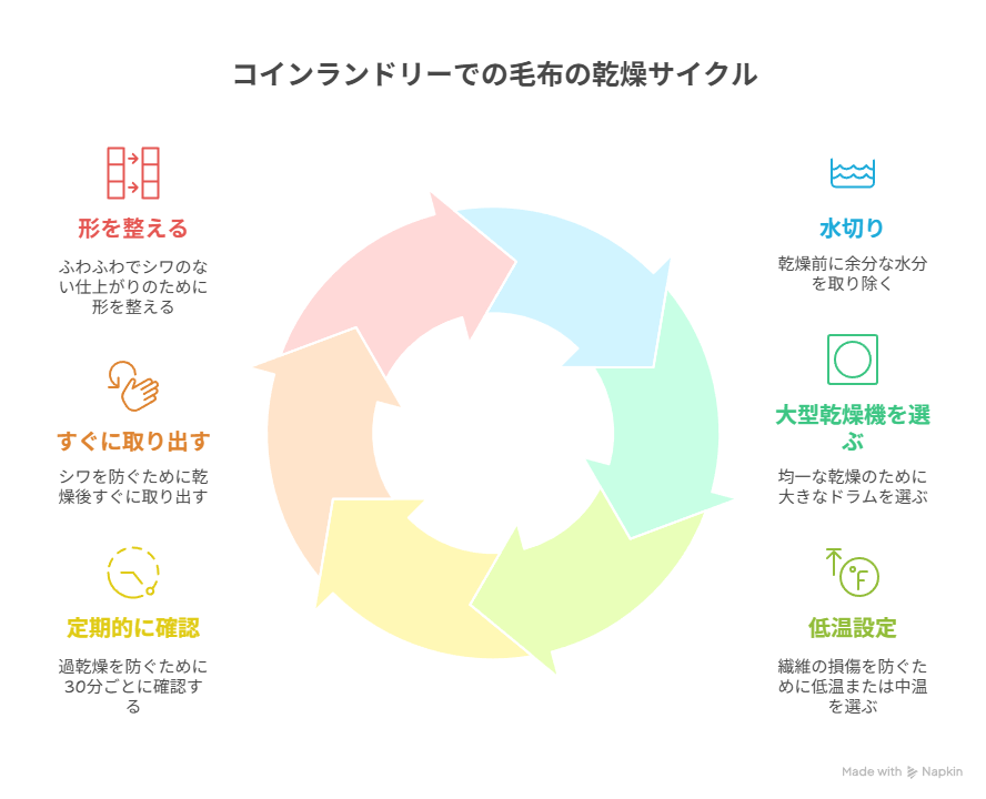 コインランドリーで毛布の乾燥する時のポイント
